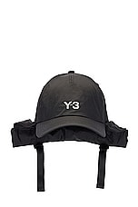 Y-3 Yohji Yamamoto Ut Hat in Black, view 3, click to view large image.