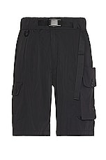 Y-3 Yohji Yamamoto Nyl Twill Short in Black, view 1, click to view large image.
