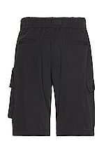 Y-3 Yohji Yamamoto Nyl Twill Short in Black, view 2, click to view large image.