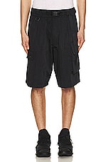 Y-3 Yohji Yamamoto Nyl Twill Short in Black, view 4, click to view large image.