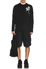 Y-3 Yohji Yamamoto Nyl Twill Short in Black, view 5, click to view large image.