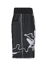 Y-3 Yohji Yamamoto Gfx Knit Shorts in Black & White, view 3, click to view large image.