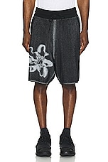 Y-3 Yohji Yamamoto Gfx Knit Shorts in Black & White, view 4, click to view large image.