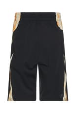Y-3 Yohji Yamamoto Rust Dye Shorts in Black & Camo, view 2, click to view large image.