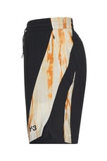Y-3 Yohji Yamamoto Rust Dye Shorts in Black & Camo, view 3, click to view large image.