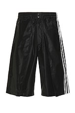 Y-3 Yohji Yamamoto Triple Black Shorts in Black, view 1, click to view large image.