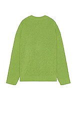 Y-3 Yohji Yamamoto Knit Cardigan in team rave green, view 2, click to view large image.