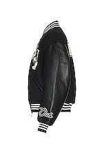 Y-3 Yohji Yamamoto Letterman Jacket in black/black, view 4, click to view large image.