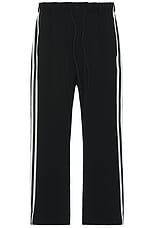 Y-3 Yohji Yamamoto 3s Straight Track Pant in Black & Off White, view 1, click to view large image.