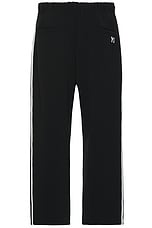 Y-3 Yohji Yamamoto 3s Straight Track Pant in Black & Off White, view 2, click to view large image.