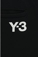 Y-3 Yohji Yamamoto 3s Straight Track Pant in Black & Off White, view 4, click to view large image.