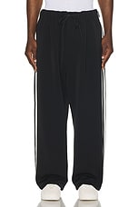 Y-3 Yohji Yamamoto 3s Straight Track Pant in Black & Off White, view 5, click to view large image.