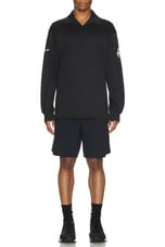 Y-3 Yohji Yamamoto X Real Madrid Long Sleeve Polo in Black, view 5, click to view large image.
