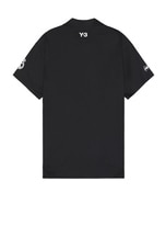 Y-3 Yohji Yamamoto X Real Madrid Short Sleeve Polo in Black, view 2, click to view large image.