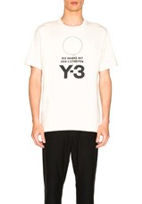 Y-3 Yohji Yamamoto Stacked Logo Tee in Champagne & Black | FWRD