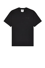 Y-3 Yohji Yamamoto Chest Logo Tee in Black, view 1, click to view large image.