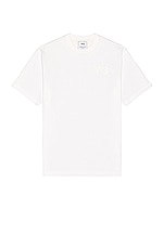 Y-3 Yohji Yamamoto Chest Logo Tee in Core White, view 1, click to view large image.