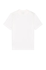 Y-3 Yohji Yamamoto Chest Logo Tee in Core White, view 2, click to view large image.