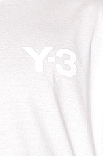 Y-3 Yohji Yamamoto Chest Logo Tee in Core White, view 3, click to view large image.