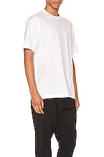 Y-3 Yohji Yamamoto Chest Logo Tee in Core White, view 5, click to view large image.