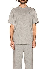 Y-3 Yohji Yamamoto Chest Logo Short Sleeve Tee in Medium Grey Heather, view 4, click to view large image.