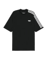 Y-3 Yohji Yamamoto 3 Stripe Tee in Black | FWRD