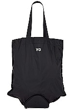 Y-3 Yohji Yamamoto Pckbl Tote in Black, view 1, click to view large image.