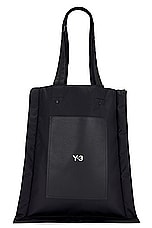 Y-3 Yohji Yamamoto Lux Tote in Black, view 1, click to view large image.