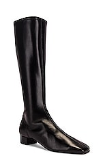 BY FAR Edie Leather Boot in Black, view 2, click to view large image.