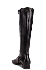 BY FAR Edie Leather Boot in Black, view 3, click to view large image.