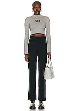 YEAR OF OURS Sweater Wide Leg Pant in Black, view 4, click to view large image.