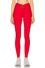 YEAR OF OURS Ribbed Football Legging in Red, view 1, click to view large image.