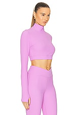 YEAR OF OURS Drift Turtleneck Top in Mauve, view 2, click to view large image.