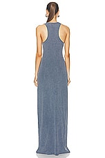 Y/Project Invisible Strap Dress in Blue Acid Wash, view 3, click to view large image.