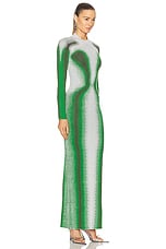 Y/Project Gradient Knit Long Sleeve Dress in Green, view 2, click to view large image.