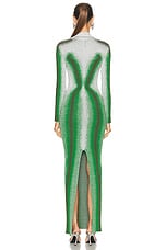 Y/Project Gradient Knit Long Sleeve Dress in Green, view 3, click to view large image.