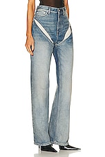 Y/Project Cut Out Jean in Rinsed Blue, view 2, click to view large image.