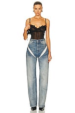 Y/Project Cut Out Jean in Rinsed Blue, view 4, click to view large image.