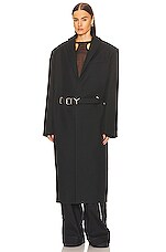 Y/Project Y Belt Coat in Black | FWRD