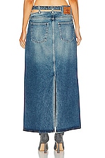 Y/Project Belt Midi Skirt in Evergreen Vintage Blue, view 3, click to view large image.