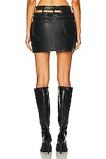 Y/Project Belt Leather Mini Skirt in Black, view 4, click to view large image.