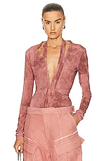 Y/Project Hook And Eye Bodysuit in Cloudy Pink, view 1, click to view large image.
