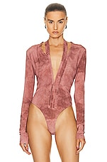 Y/Project Hook And Eye Bodysuit in Cloudy Pink, view 2, click to view large image.