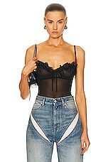 Y/Project Wire Brasier Top in Black, view 1, click to view large image.