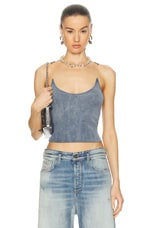 Y/Project Invisible Strap Tank Top in Blue Washed, view 1, click to view large image.