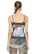 Y/Project Lace Print Tank Top in Black, view 3, click to view large image.