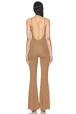 Zeynep Arcay 70's Glitter Jumpsuit in Dark Gold, view 3, click to view large image.