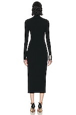 Zeynep Arcay Asymmetric Midi Dress in Black, view 4, click to view large image.