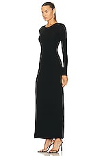 Zeynep Arcay Leaf Cutout Maxi Jersey Dress in Black, view 4, click to view large image.