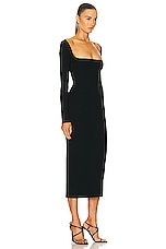 Zeynep Arcay U-neck Midi Knit Dress in Black, view 2, click to view large image.